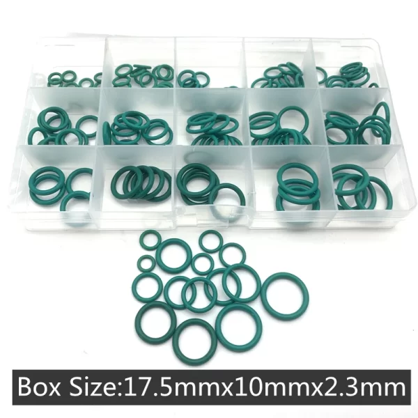 FKM O-ring Green Fluororubber Rubber Sealing Gasket O Ring CS1.5/1.9/2.4/3.1mm Oil Resistant Acid Alkali Resistant O-Ring Kit - Image 3