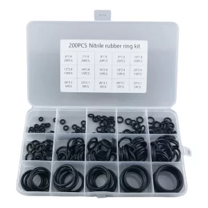 200Pcs High Pressure O-Rings Repair Kit Boxed Sealing Elastic Band O Rubber Rings Set Waterproof Gaskets Seal Combo Set