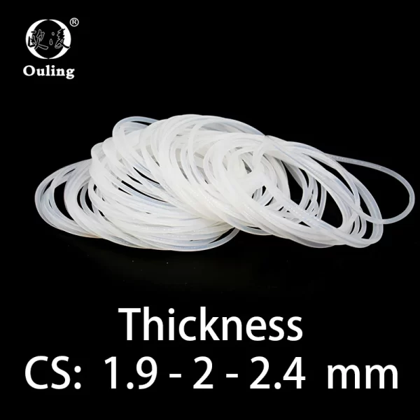 O-ring thickness 1.9/2/2.4mm CS silicone VMQ sealing high temperature resistant gasket rubber ring complete in specifications