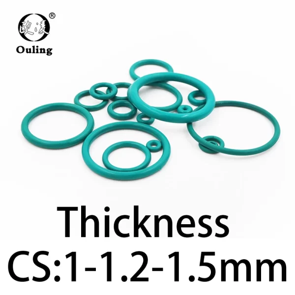 O-ring thickness 1/1.2/1.5mm CS fluororubber FKM sealing temperature resistant gasket rubber ring complete in specifications.-. - Image 4