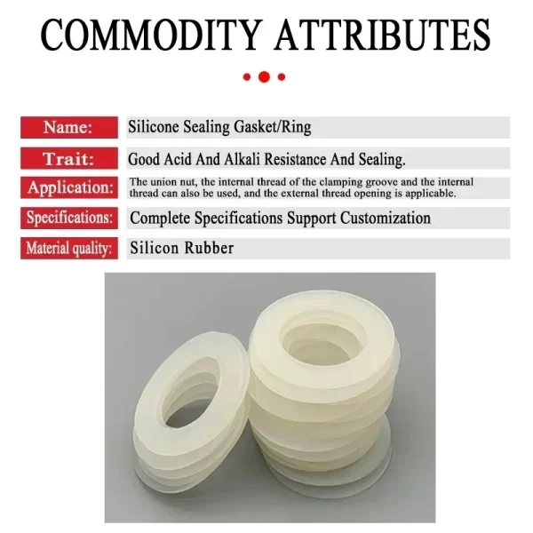 1/10pcs Thickness 2/3mm Silicone Gasket Flat Gasket O-Ring Seal Washer for Inner Diameter 5/6/8/11/14/20/24/32/42mm Pipe Fitting - Image 2