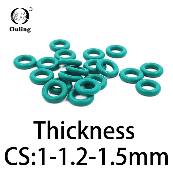 O-ring thickness 1/1.2/1.5mm CS fluororubber FKM sealing temperature resistant gasket rubber ring complete in specifications.-. - Image 2