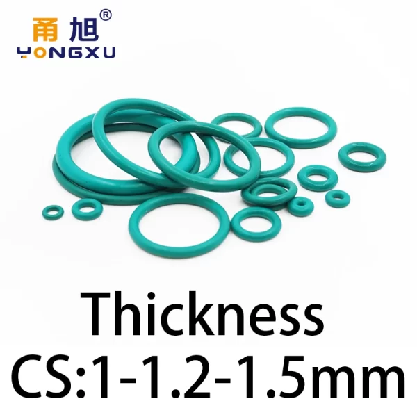 O-ring thickness 1/1.2/1.5mm CS fluororubber FKM sealing temperature resistant gasket rubber ring complete in specifications.-. - Image 3