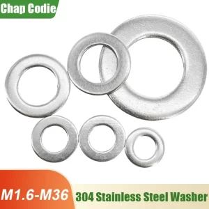 304 Stainless Steel Large Flat Washer Big Metal Oring Gasket Meson Plain Washers Metalworking O Ring Spacers DIN9021 M1.6-M36