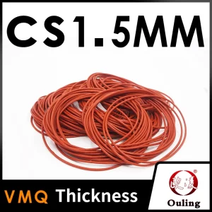 Thickness CS1.5mm Red VMQ silicon Rubber O-rings Seals Gasket Washer temperature resistant Waterproof soft silicone ring