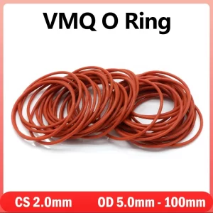 10/50pcs VMQ Silicone O-Ring CS 2mm OD 5mm ~ 100mm Red Food Grade Rubber Silicone Sealing Waterproof Insulated Gasket Washer
