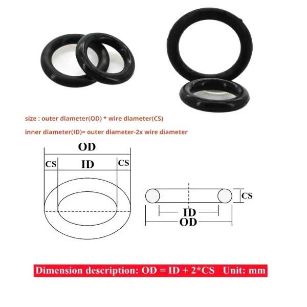 CS1-4 NBR Black O Ring Silicone Plumbing Rubber Gaskets Seal O-Rings High Temperature Oring Corrosion Oil Resist Sealing Washer - Image 4