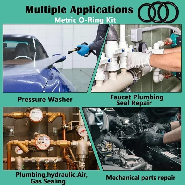 High Pressure Nitrile Rubber O-Rings Kit - Sealing Gaskets Set for Hydraulic/Pneumatic Repair - Oil Resistant Elastic Seal Bands - Image 6