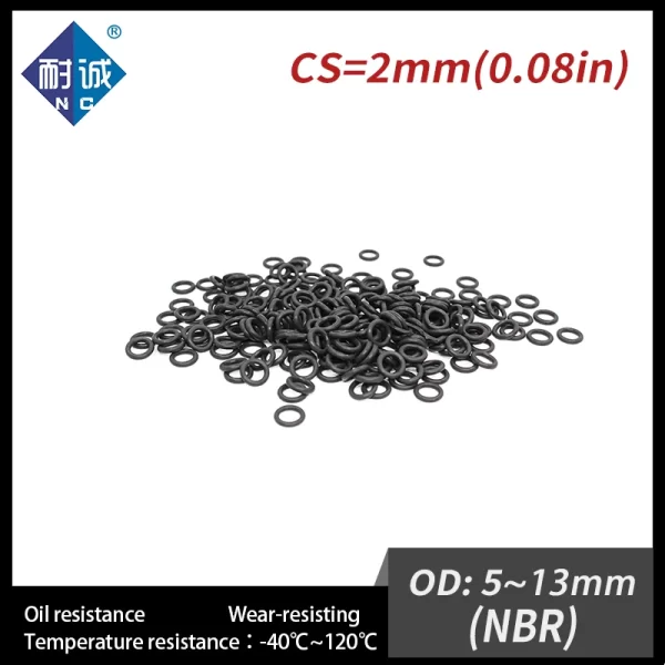 50 PCS / Lot Nitrile Rubber Black NBR 70A O-ring CS 2mm OD 5/5.5/6/6.5/7/8/8.5/9/10/10.5/11/11.5/12/13*2mm O Ring Gasket Oil.-. - Image 5