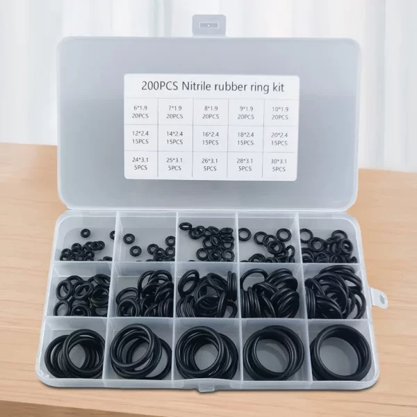200Pcs High Pressure O-Rings Repair Kit Boxed Sealing Elastic Band O Rubber Rings Set Waterproof Seal Ring Set - Image 3