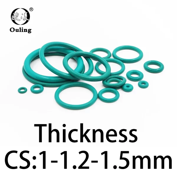 O-ring thickness 1/1.2/1.5mm CS fluororubber FKM sealing temperature resistant gasket rubber ring complete in specifications.-. - Image 3
