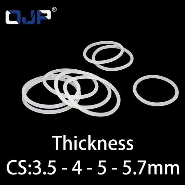 O-ring thickness 2.8/3.5/4/5/5.7mm CS silicone VMQ sealing temperature resistant gasket rubber ring complete in specifications