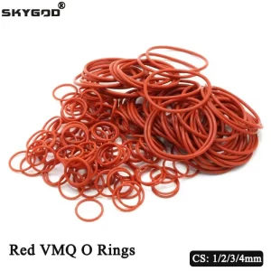 50pcs VMQ O Ring Gasket CS 1/2/3/4mm Thickness Red Food Grade Waterproof Washer Round O Shape Silicone Rubber Ring Gasket