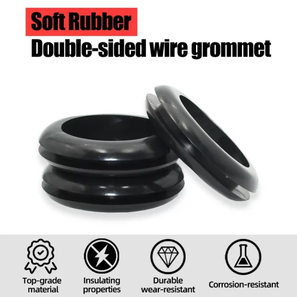 New High Rubber Grommet Protector Ring Cable Gasket Blanking Black O Ring Seal ORing Kit for Wire Electrical Appliance Plumbing - Image 6