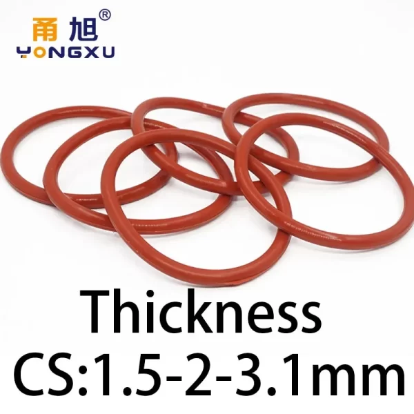 VMQ O-ring thickness 1.5/2/3.1mm CS silicone red sealing temperature resistant gasket rubber ring complete in specifications - Image 4