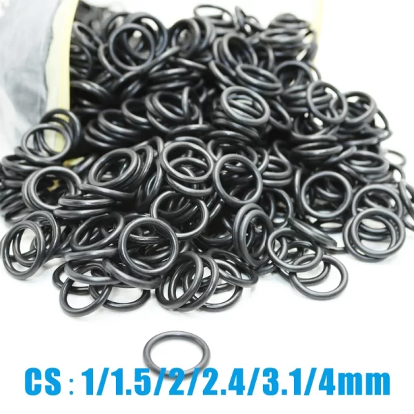 100/50pcs O Ring Seal Washer Round Shape NBR Black Rubber Oring CS 1 1.5 2 3 4mm Oil Resistant Car Plumbing Gasket Sealing Rings