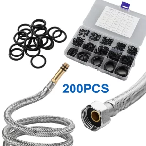 200Pcs Rubber O Ring Set Gaskets Boxed High Pressure O-Rings Repair Kit Sealing Elastic Band O Rubber Rings Set