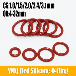 Silicone O Ring Food Grade VMQ Red Oring Sealing Gasket CS 1/1.5/2/2.4/3.1mm Heat Oil Resistance Waterproof Plumbing Seal Washer