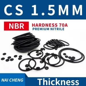 CS1.5mm black NBR 70A nitrile rubber O-ring sealing gaskets wear-resistant gasket O-ring thickness 1.5mm rubber ring