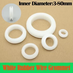 White O Ring Rubber Washer Seal Gasket Grommet Electrical Gasket O-Ring 30 45 60mm for Protect Wire Cable Hole Ring Shim Washer