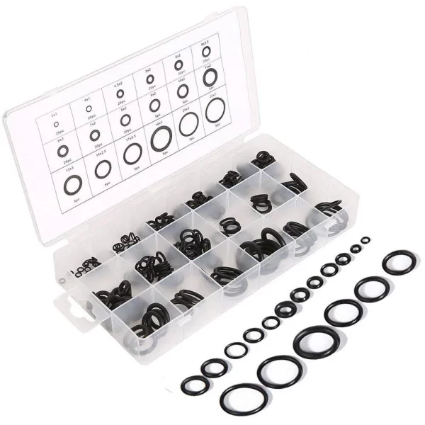 225 Pieces Rubber O Ring Assortment Kit Rubber O Ring Set Metric Rubber O Ring Washer Rubber R-Ring Sealing Gasket Washer